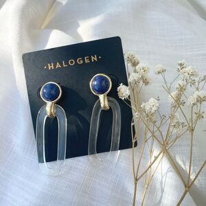 Halogen earrings 💙 purple/gold and clear